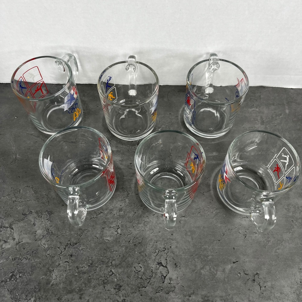 Vintage 1984 McDonald's Los‎ Angeles Olympic Games Glass Mugs Set of 6 VTG - Picture 8 of 9